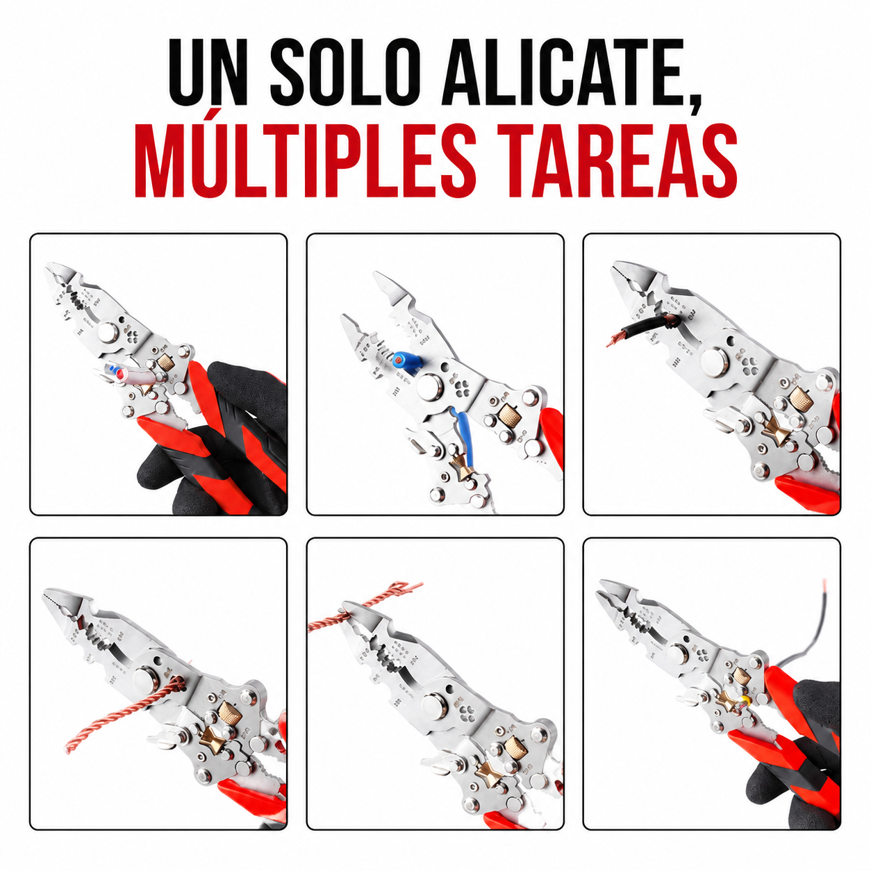 Alicates Eléctricos Multifunción con Test de Voltaje