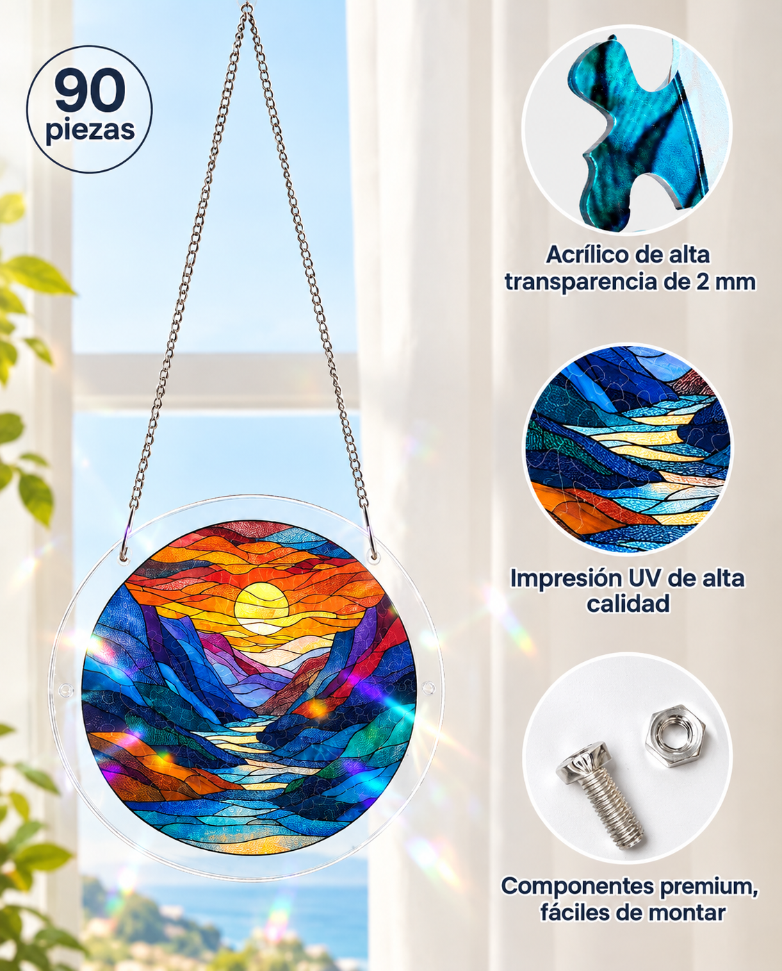 Puzzle Acrílico Atrapasol - Efecto Vitral