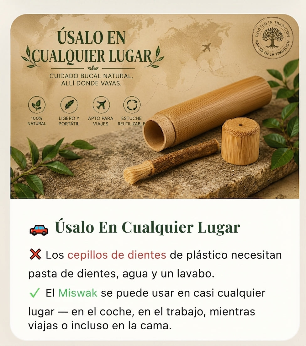 Miswak - Blanqueador Bucal y Cepillo 100% Vegetal