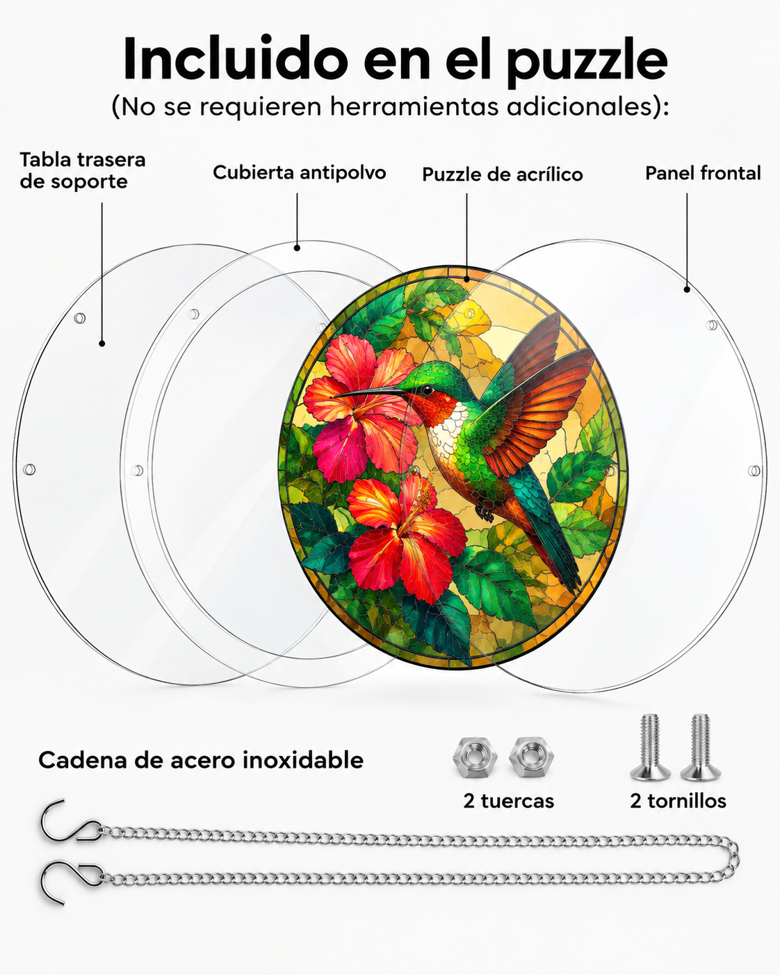 Puzzle Acrílico Atrapasol - Efecto Vitral